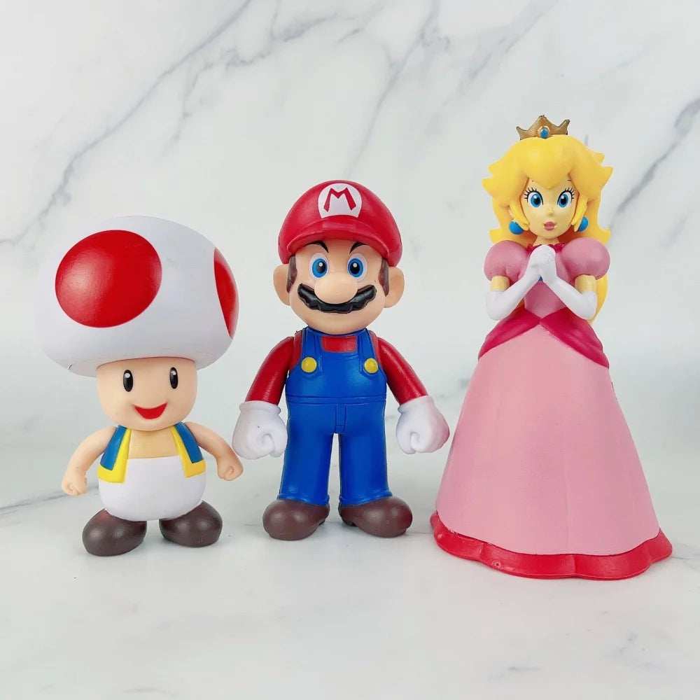 Game Super Mario Bros Figure Doll Cartoon Characters Mario Creative Movable Collectible Model Toys Children'S Birthday Gifts