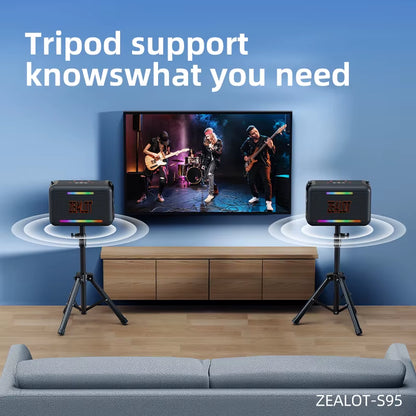 -S95 120W Waterproof Portable Loud Bluetooth Speaker, Wireless Outdoor Boombox Subwoofertriple Passive Radiators-Deep Bass