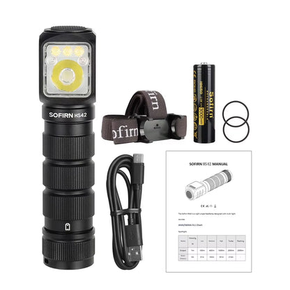 Sofirn HS42 2100 Lumen Rechargeable Headlamp with SST40 LED and Magnetic Base for Camping - EDC USB-C Flashlight