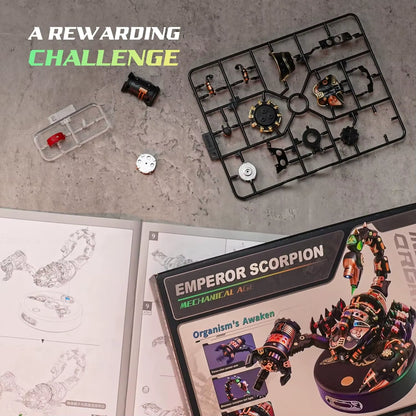 Robotime Rokr 3D Metal Puzzle Emperor Scorpion with LED Light - Industrial-Style Building Block Gift for Children