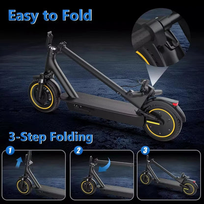 LPMAX 10" Tires Folding Electric Scooter 22MPH Max Speed 500W 14.5AH 28Miles Long Range Dual Shock Absorber Escooter