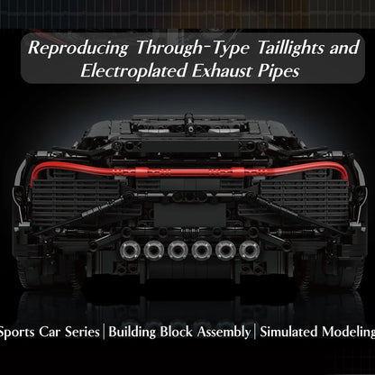 Mould King 13163 Technical Car Toys the MOC Black La Voiture Noire Building Block Assembly Sport Car Brick Kids Christmas Gift