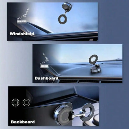 Upgraded 360° Nano Gel Vacuum Magnetic Phone Holder for Car - Suction Cup Mount Compatible with iPhone 17 Pro Max