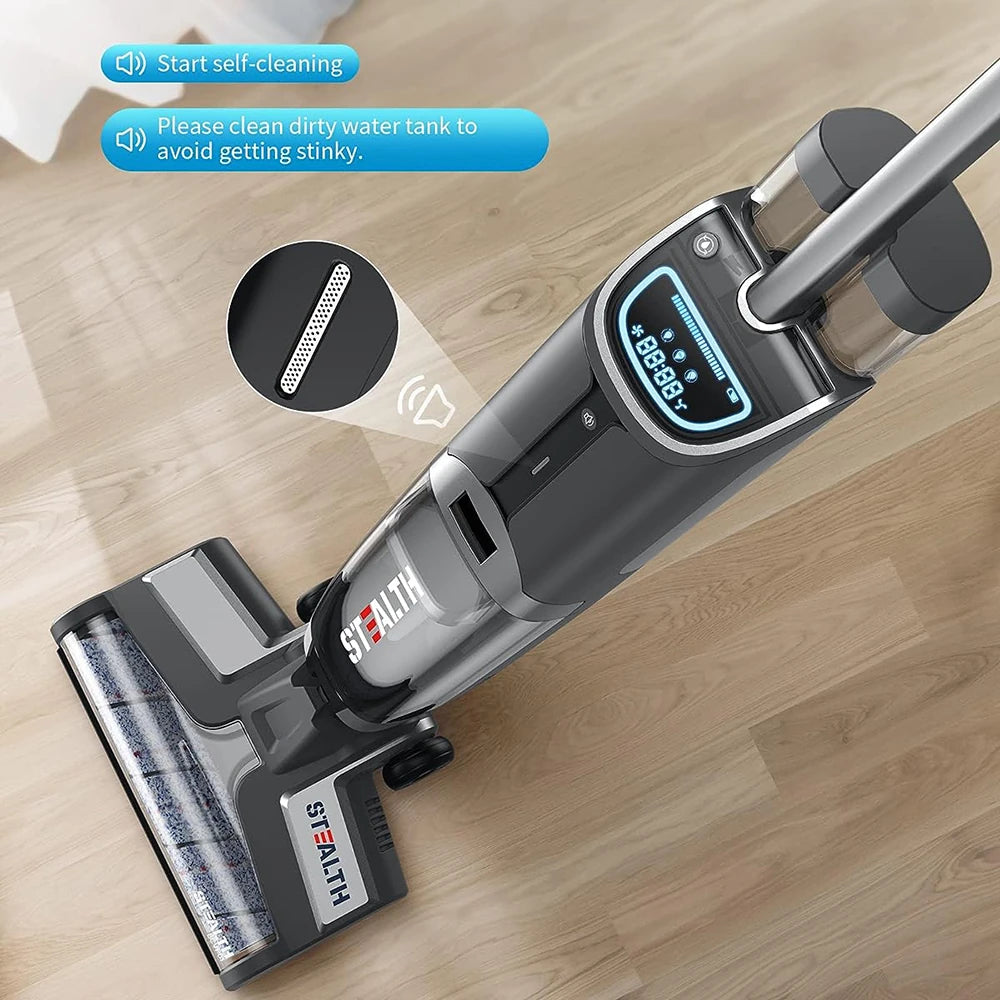  Cordless Electric Mop, Lightweight, 30 Minutes Long Running Time, Self Cleaning, Suitable for Wet Dry Vacuums, Hard Floors and Area Rug