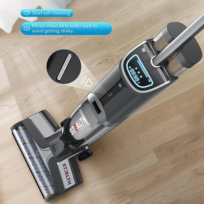  Cordless Electric Mop, Lightweight, 30 Minutes Long Running Time, Self Cleaning, Suitable for Wet Dry Vacuums, Hard Floors and Area Rug