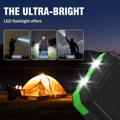 20,000mAh Solar Power Bank - High Capacity Portable Charger with Fast Charging, Built-In Li-Polymer Battery, and LED Light for iPhone and Samsung Devices