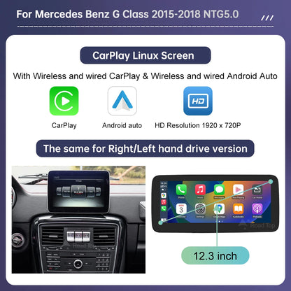Linux Touchscreen GPS System for Mercedes Benz G-Class W463 (2013-2018) with Wireless CarPlay, Android Auto, and AirPlay Mirroring