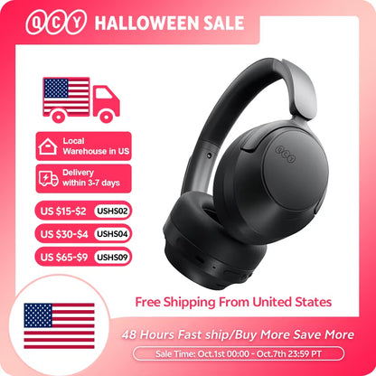 QCY H3S Over-Ear Headphones with Hi-Res LDAC and Spatial Sound, Adaptive ANC, Bluetooth 6.0, 102 Hours Battery Life