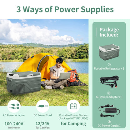 Alpicool NL Series Portable Car Refrigerator and Freezer - 12V Compressor Cooler for Camping and Travel (25L, 35L, 45L)