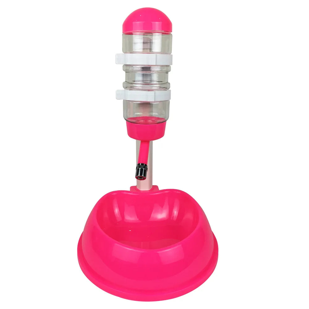 Automatic Pet Drinker Dog Bowls Water Bottles Universal Dog Waterer Feeder 2 in 1 Liftable Dispenser Puppy Supplies Space-Saving