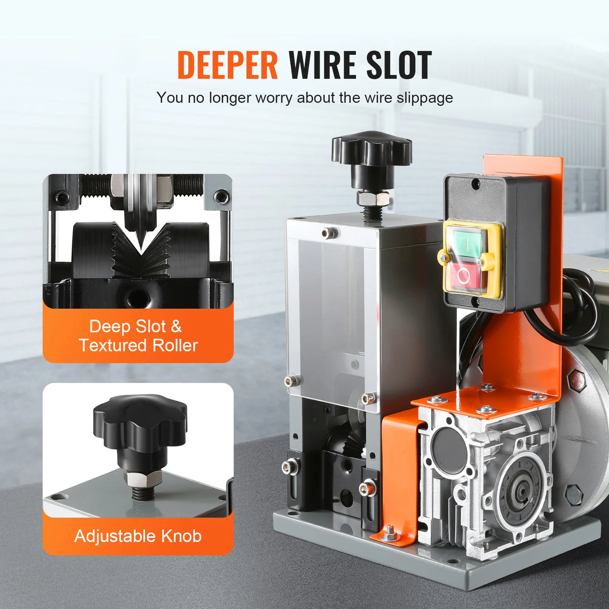 Succebuy Electric Wire Stripping Machine - 1.5-25mm Cable Stripper, 180W, 60Ft/Min, 3 Feeding Holes for Scrap Copper Recycling