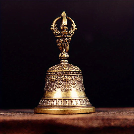 Brass Handicraft Die-Casting Drop Bell Key Car Button Wind Bell Tibetan Bronze Bell Creative Gift Home Decoration Accessories