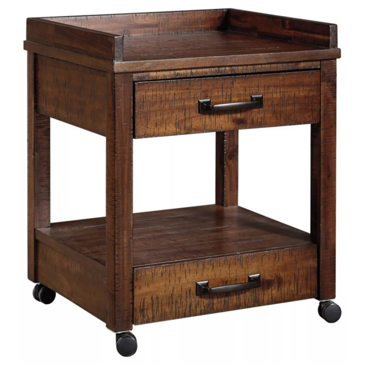 Baldridge Rustic Brown Printer Stand - Office Cabinet with Storage, Wood Laminate