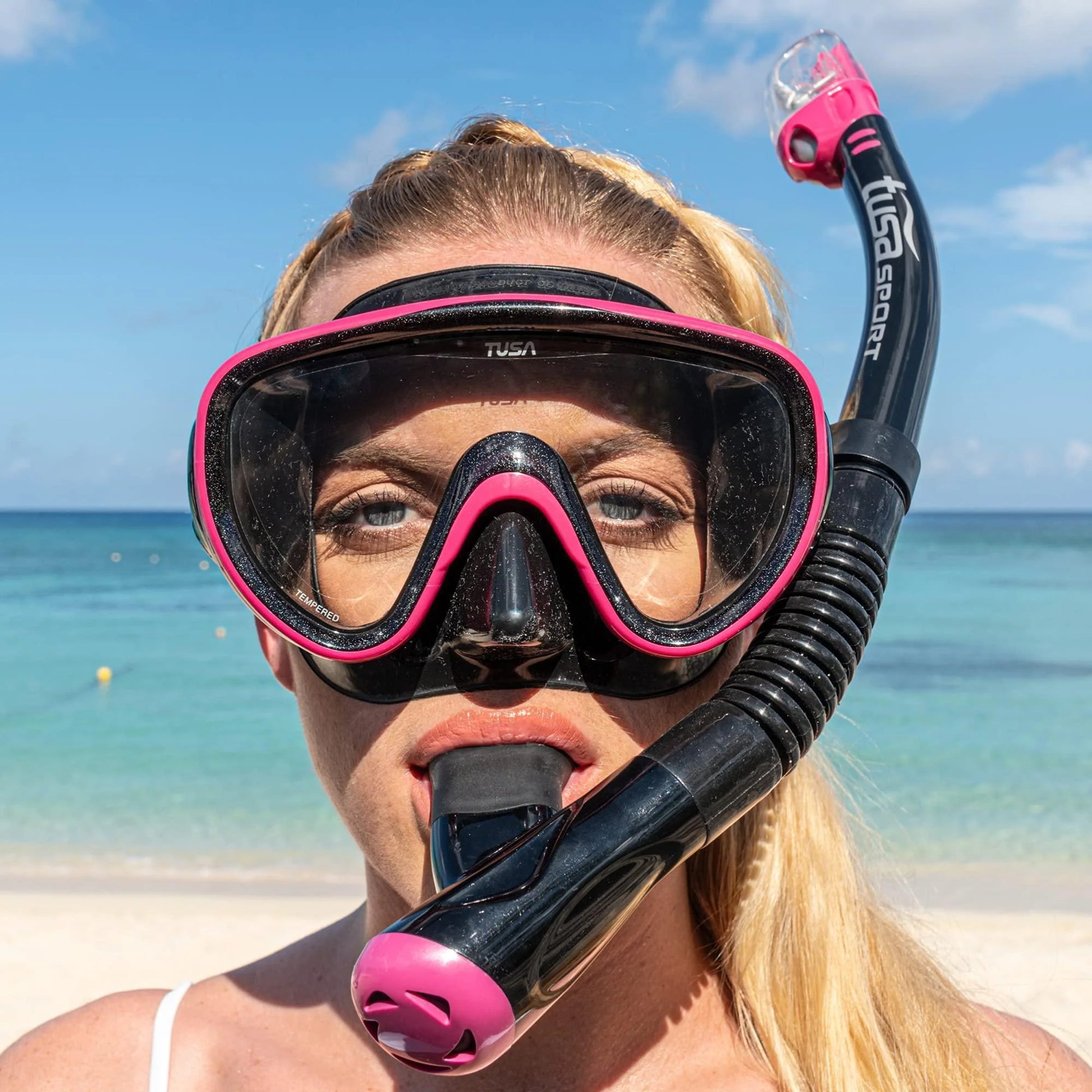 Sport Adult Serene Mask and Dry Snorkel Combo with Reusable Travel Bag