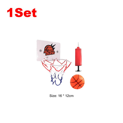 1-5Set Mini Basketball Hoop Set with Ball and Inflatable Kids Funny Game Home Sports Wall Hanging Basket Pump for Indoor Outdoor