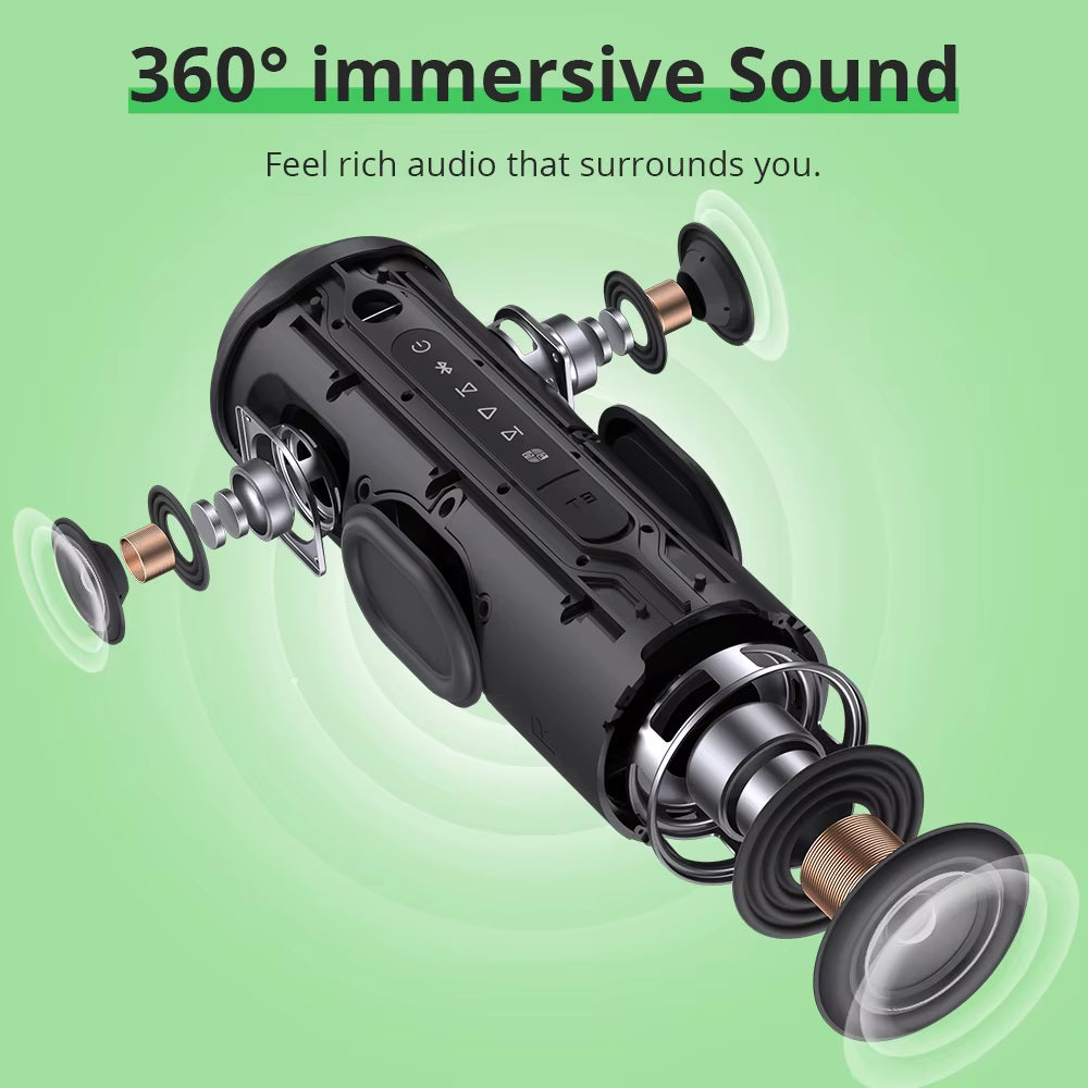 T8 Bluetooth Speaker 40W Outdoor Portable Speaker with Deep Bass, Soundpulse, Waterproof IPX7, APP Control,For Camping