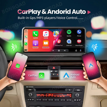 BONROAD Wireless CarPlay and Android Auto Multimedia Player for BMW 3 Series E90 E91 E92 E93 with Touch Screen and Bluetooth Connectivity