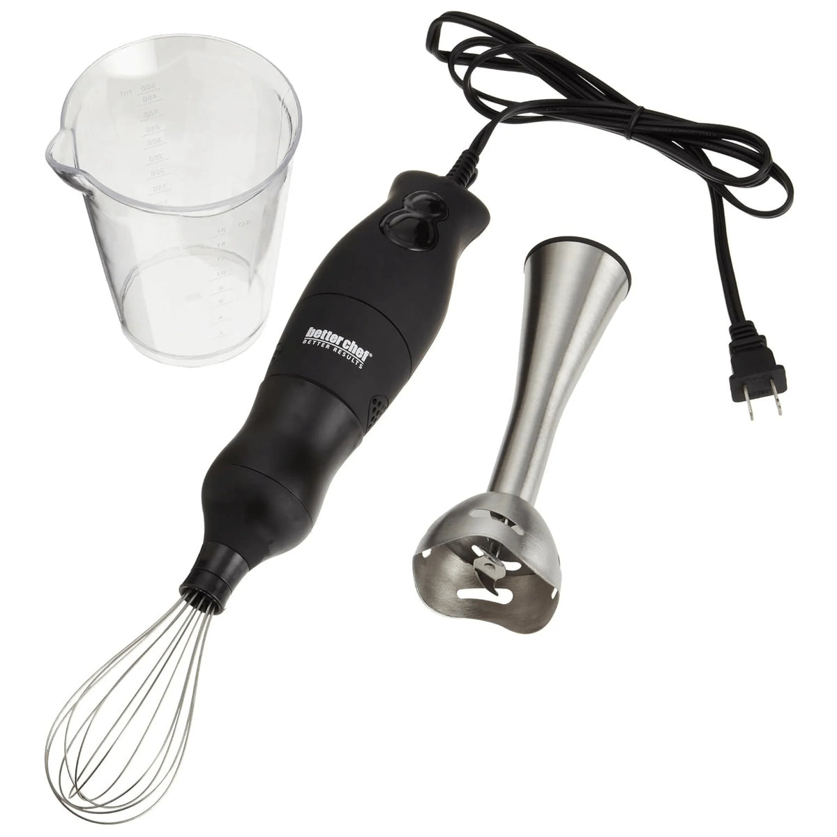 Better Chef 200W Dualpro Immersion Blender Hand-Mixer with Cup and Beater