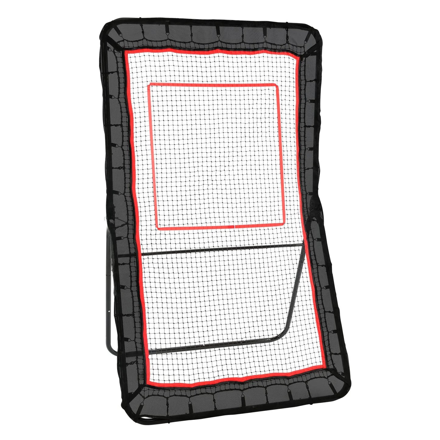 Lacrosse Rebounder for Backyard, 4X7 Ft Volleyball Bounce Back Net, Pitchback Throwback Baseball Softball Return Training Screen, Adjustable Angle Shooting Practice Training Wall with Target