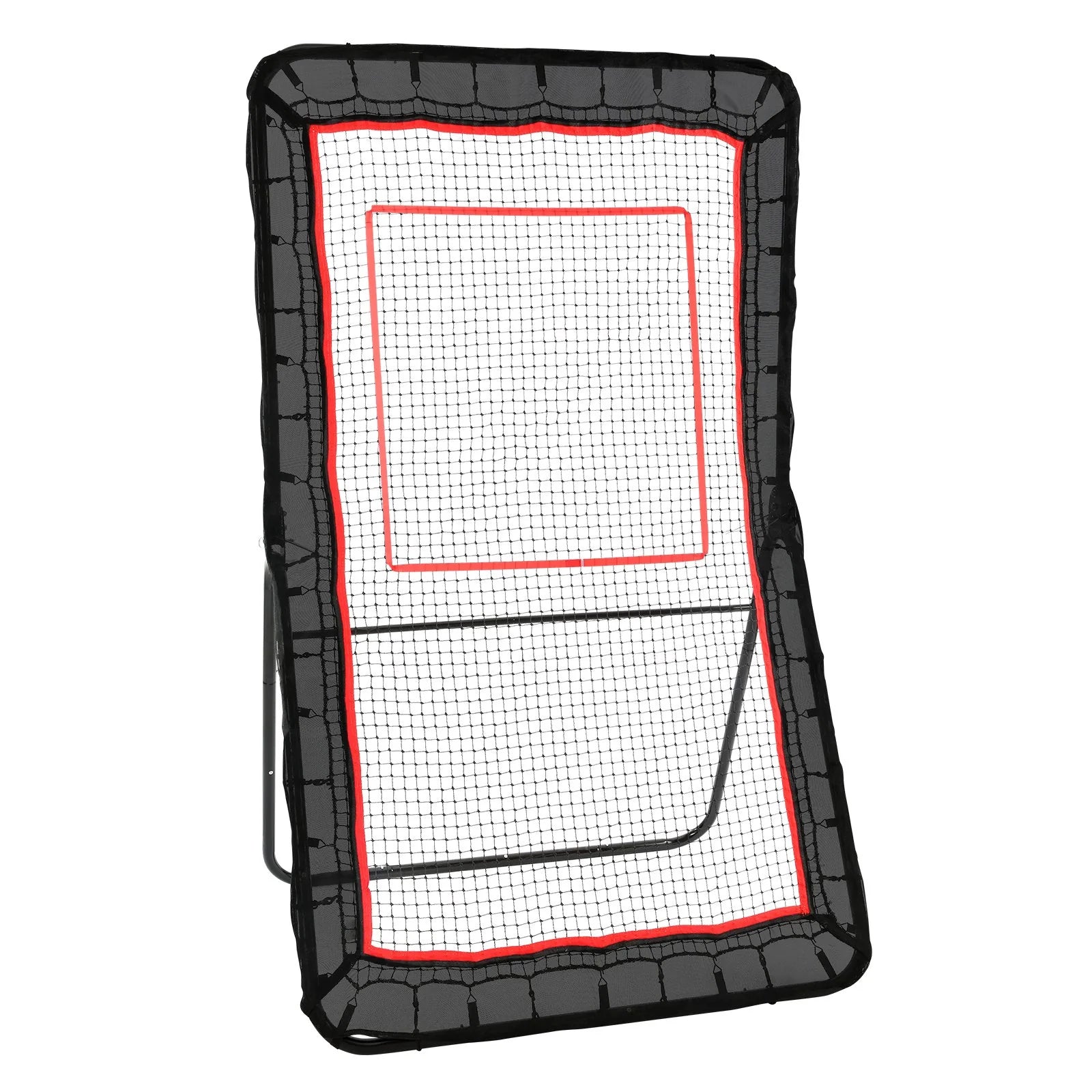 Lacrosse Rebounder for Backyard, 4X7 Ft Volleyball Bounce Back Net, Pitchback Throwback Baseball Softball Return Training Screen, Adjustable Angle Shooting Practice Training Wall with Target