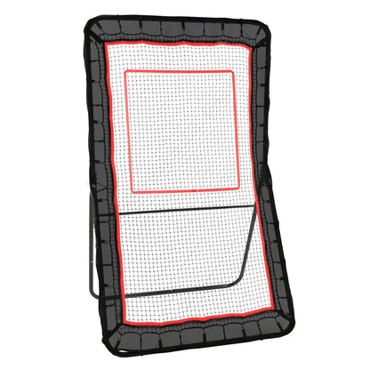 Lacrosse Rebounder for Backyard, 4X7 Ft Volleyball Bounce Back Net, Pitchback Throwback Baseball Softball Return Training Screen, Adjustable Angle Shooting Practice Training Wall with Target