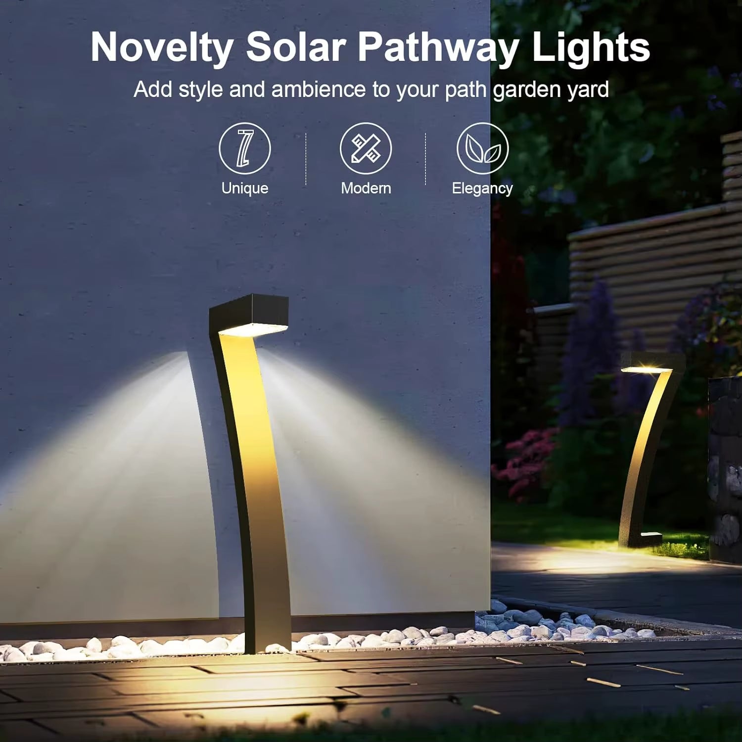 6Pack Bright Solar Outdoor Lights Pathway, 12 Hrs Solar Garden Lights, Auto On/Off for outside Landscape Path Yard Walkway