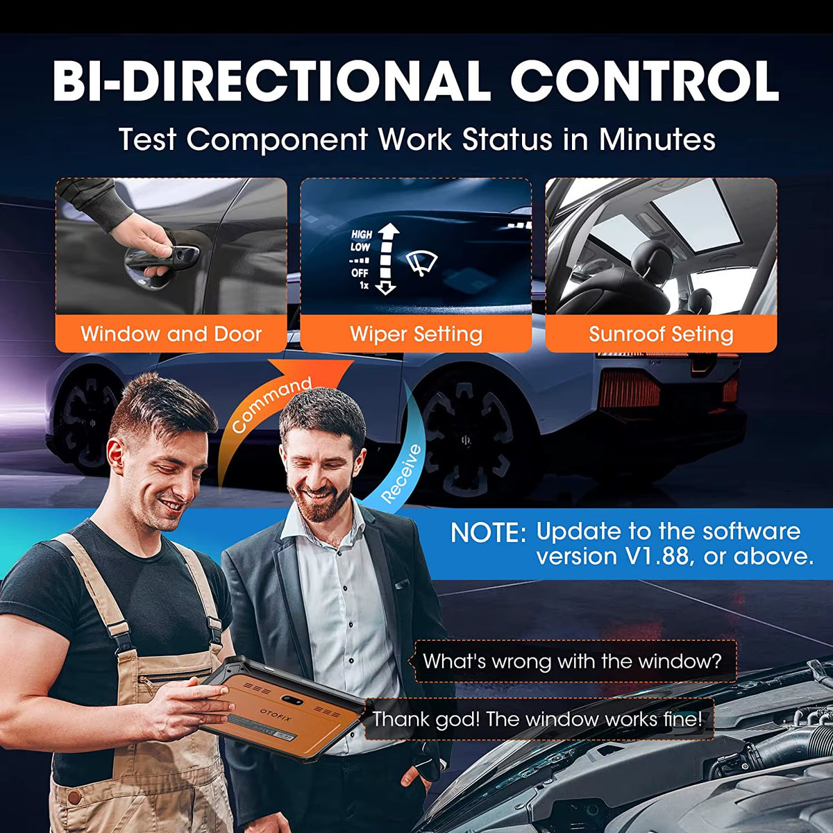 OTOFIX D1Lite Bluetooth OBD2 Diagnostic Tool - Bi-Directional Automotive Scanner with 2 Years of Free Updates and Active Testing Features
