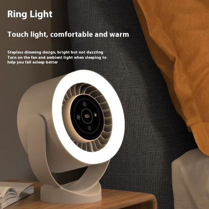 Desktop Adjustable Fan Light Rechargeable Wall Mount Table Fan Light Led Display Air Circulation Cooling USB Table Fan Light