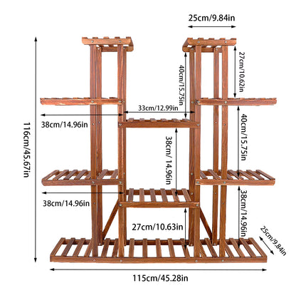 Multi-Tier Wooden Plant Shelf and Flower Pot Stand for Indoor and Outdoor Use