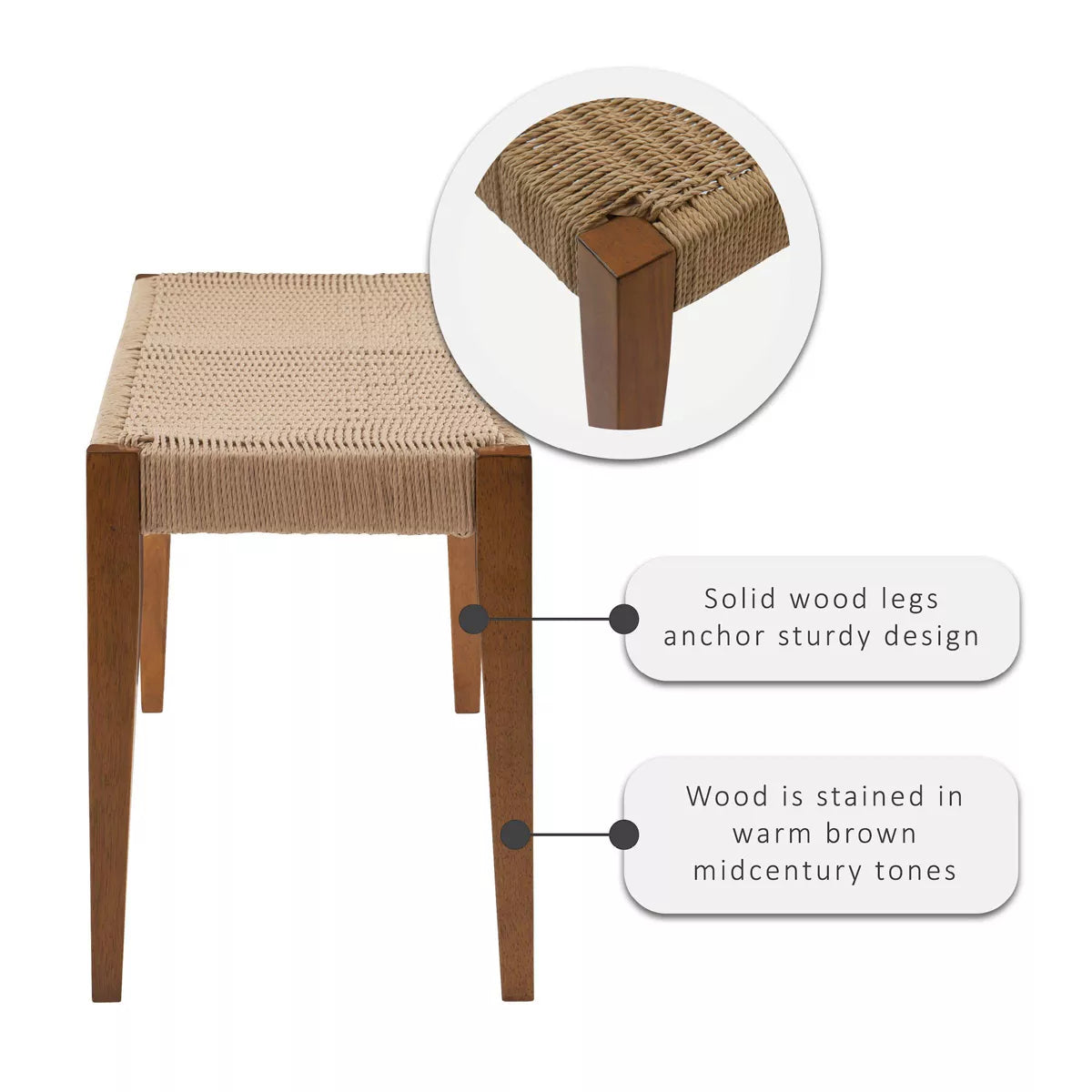 Clara Dining Bench -Brown