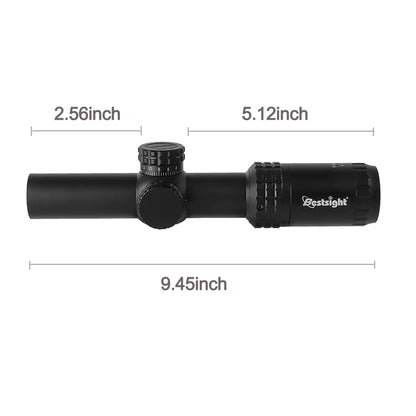 1-5X24 Tactical Optical Scope with Red and Green Illuminated Reticle for Hunting