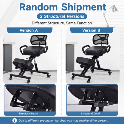 Height Adjustable Kneeling Chair with Back Support for Adults and Children