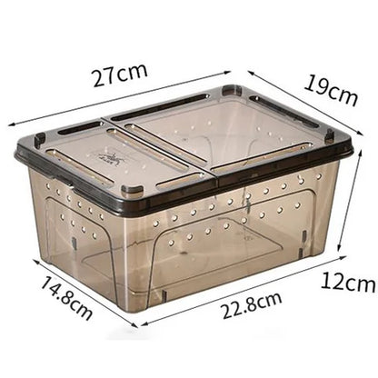 1Pc Insect Reptile Breeding Feeding Box Spider Terrariums Insect Rearing Hatching Containers Lizard Frog Small Animals Supplies