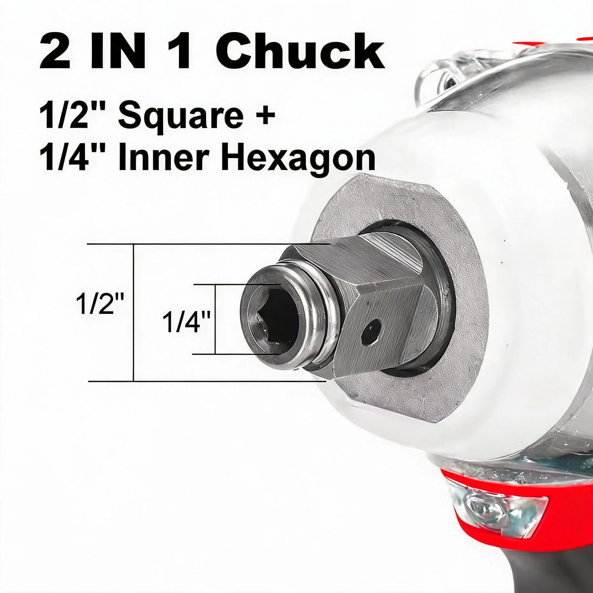 520N·m Brushless Electric Impact Wrench - 1/2" Cordless Tool Compatible with Makita 18V Battery