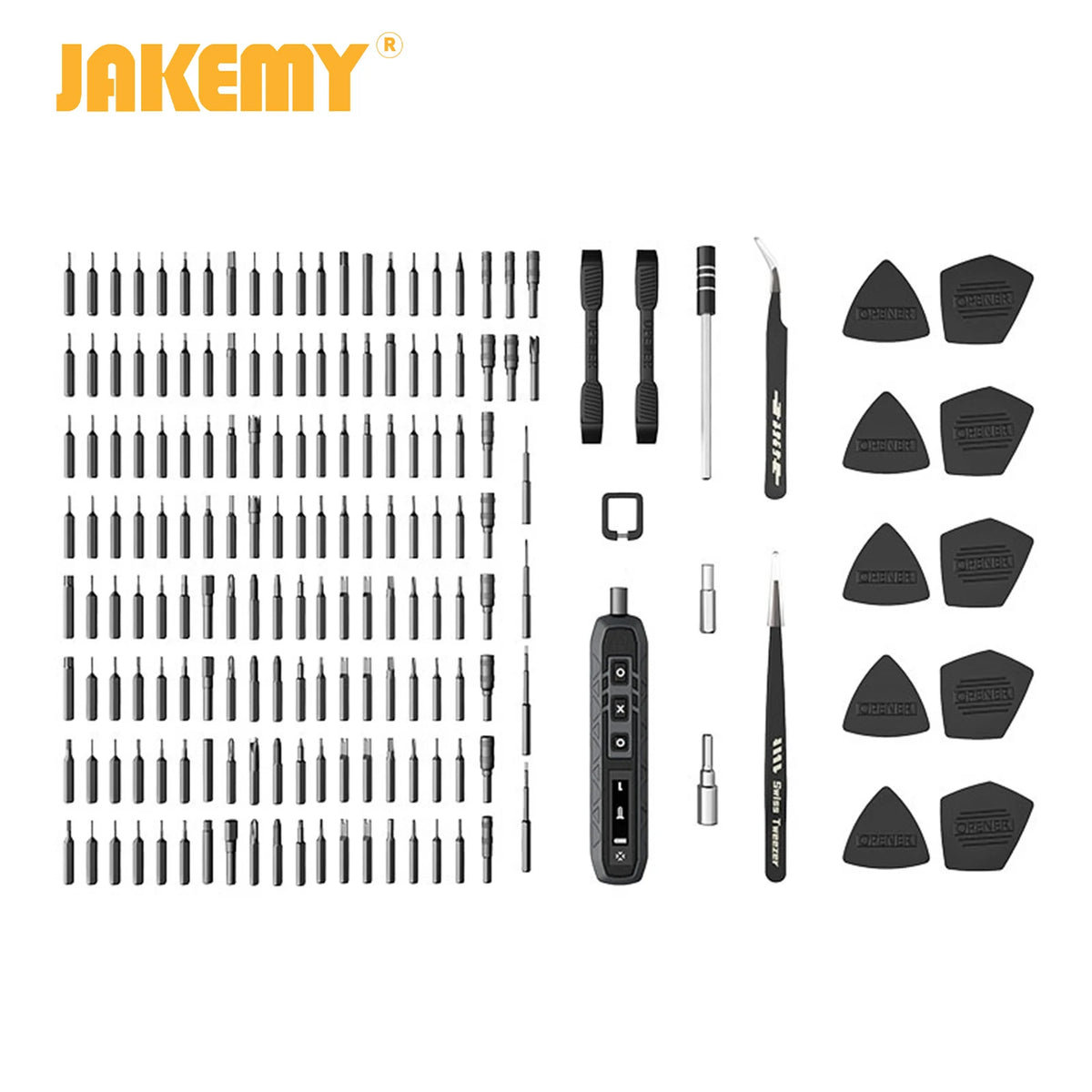 JAKEMY 180-in-1 Precision Screwdriver Set with Magnetic Bits - Available in Electric or Manual Options for Laptop, Phone, and Glasses Repair