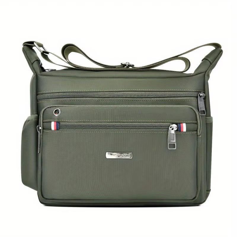 1Pc Men'S Large Capacity Oxford Cloth Casual Crossbody Bag, Travel Versatile Lightweight Shoulder Sling Bag