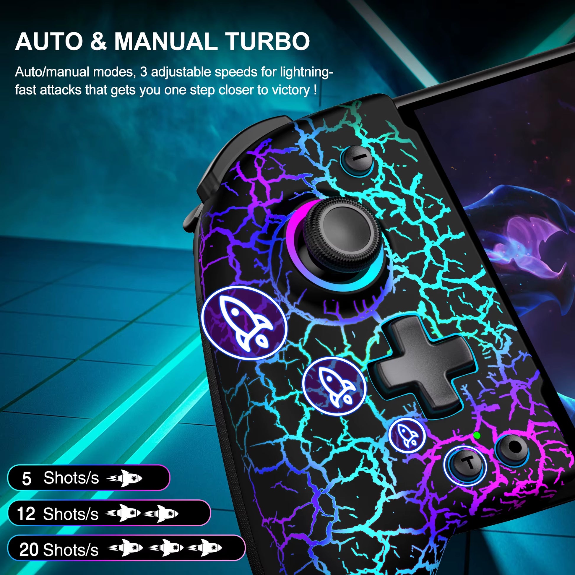 BEBONCOOL JC200 Switch Controller for Nintendo Switch/Switch OLED Joystick Gamepad Built-In 6-Axis Gyro Design Handheld Grip