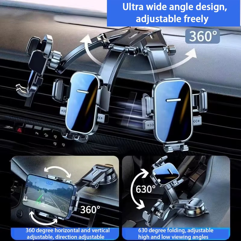 Universal Car Phone Holder - Versatile Dashboard and Windshield Mount for GPS Navigation