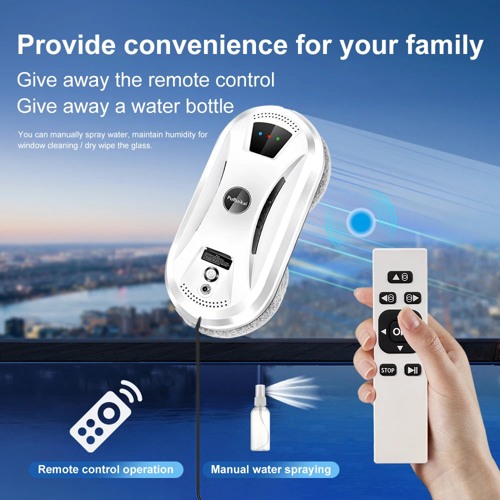 Puruikai Ultra-Thin Robot Vacuum and Window Cleaning Robot with Remote Control for Home Use