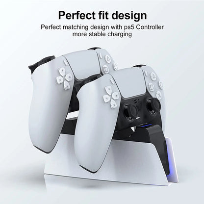 For PS5 Type-C Dualsense Charging Station Dual Charging Dock Charger Stand for Playstation 5 Dualsense Wireless Game Controller