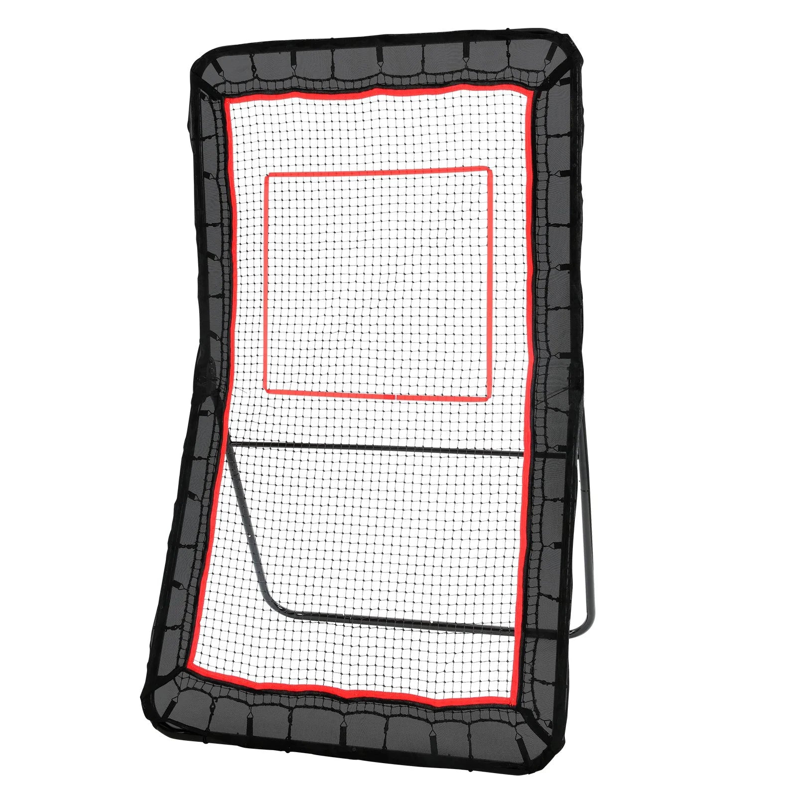 Lacrosse Rebounder for Backyard, 4X7 Ft Volleyball Bounce Back Net, Pitchback Throwback Baseball Softball Return Training Screen, Adjustable Angle Shooting Practice Training Wall with Target