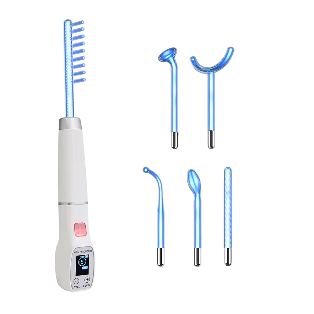 High Frequency Electrode Wand Glass Tube Electrotherapy Acne Spot Remover Skin Care Home Spa Beauty Facial Therapy Wand