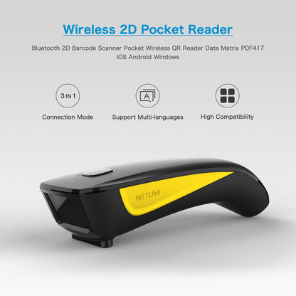HW  C750 Bluetooth Wireless 2D Barcode Scanner Pocket QR Code Reader PDF417 for Garment Mobile Industry-Fast Shipping Free