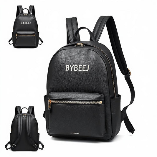 BYBEEJ Leather Backpack Purse for Women – Stylish & Multi-Functional Shoulder Bag for Work, Travel & Shopping – Medium, Black