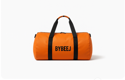 BYBEEJ 40L Travel Duffle Bag – Premium Leather Weekender for Men, Durable & Spacious Overnight Bag for Business, Gym & Adventure - (Orange)