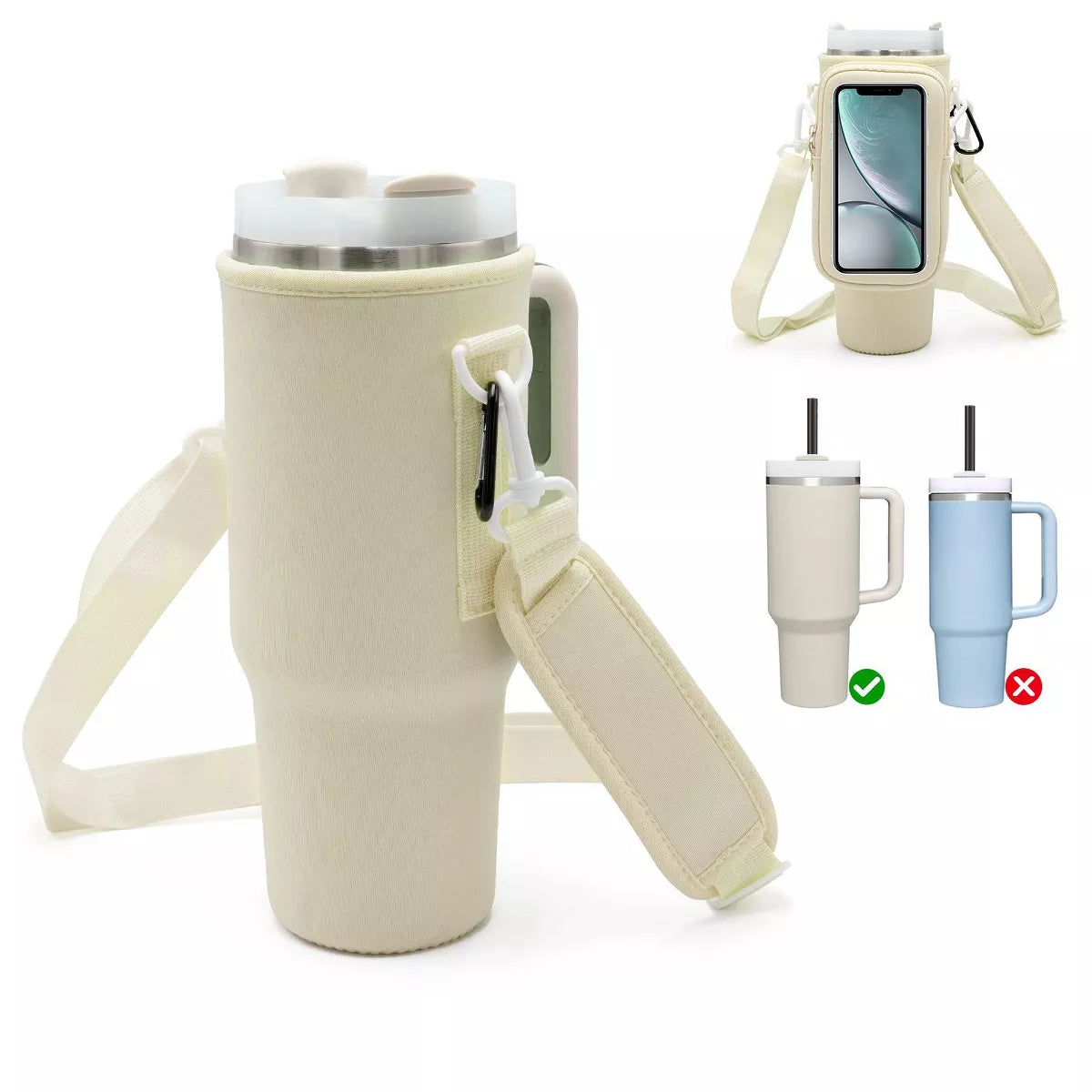 Paucax Professional Storage Bag with Phone Pocket for 40/48 Oz - Optimal and Secure Solution