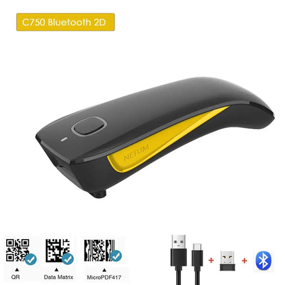 HW  C750 Bluetooth Wireless 2D Barcode Scanner Pocket QR Code Reader PDF417 for Garment Mobile Industry-Fast Shipping Free
