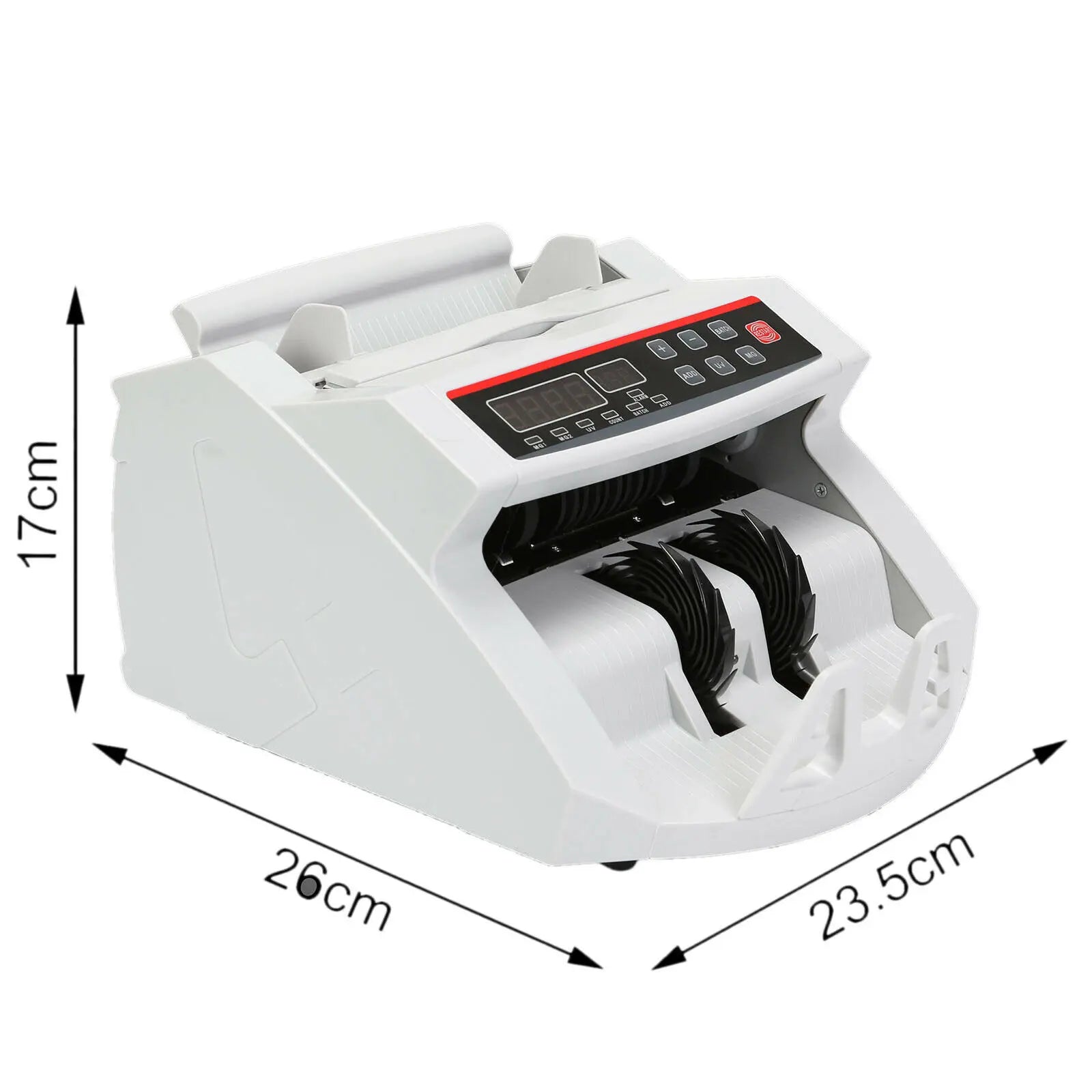 1000Pcs/Min Money Counter Business Cash Register Euros Bills Fake Banknote Detector by UV & MG Function for Banks Shops
