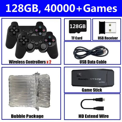 M8 Video Game Console 4K Built-In 40000 Games Wireless Controller TV Game Stick Retro Handheld Game Player for PS1/MAZE