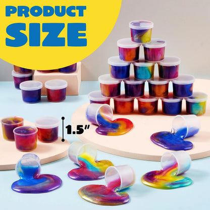 Joyfy 36-Piece Galaxy Slime Cup Party Favors - Stretchy, Non-Sticky, Safe for Classroom Rewards and Birthday Celebrations